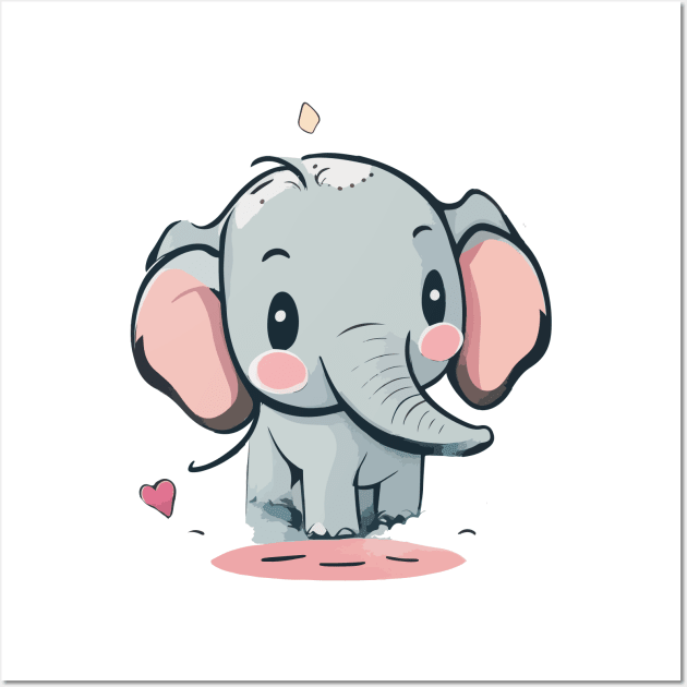 Whimsical Elephant Magic - Celebrating Cuteness and Charm Wall Art by Moulezitouna